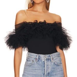 Free People big love ruffle off the shoulder bodysuit sz. XS